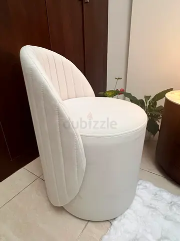 Swirl off white stool/ottoman - well kept, light use