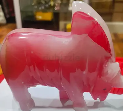 Marble Stone Pink Figurine 12cm height