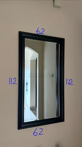 Framed Wall Mirror - Dark Brown Frame - 62x112cm