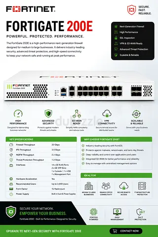 Fortinet FortiGate 200E Next-Generation Firewall