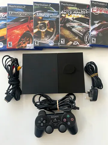 Sony PlayStation 2 Slim with Controller, AV Cable, Power Lead and 4 Games