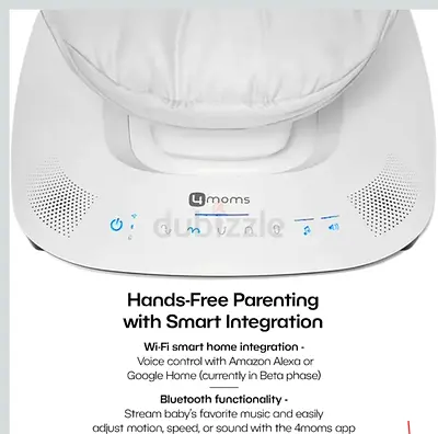4moms mamaRoo Baby Swing - White, Wi‑Fi Bluetooth Enabled (Good Condition)