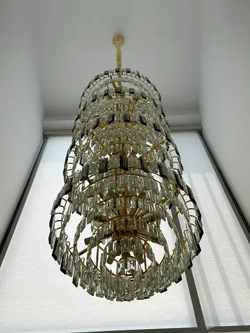 Large crystal chandelier - multi-tier hanging light fixture