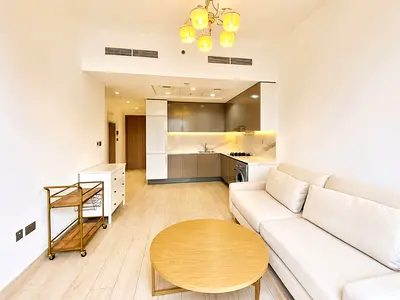 Furnished 1-Bedroom Apartment | Chiller Free | Community View | Azizi Riviera 15