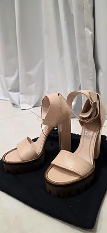 Alexander McQueen Pink Leather Platform Sandals