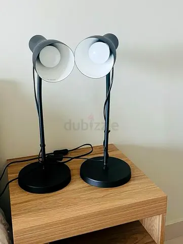 Set of 2 Black Table Lamps – Modern Design