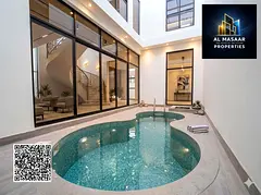 Corner villa, two floors and roof, private pool, large area, palace design, luxury finishing, freeho