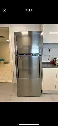 Stainless Steel Double-Door Refrigerator - Good Condition