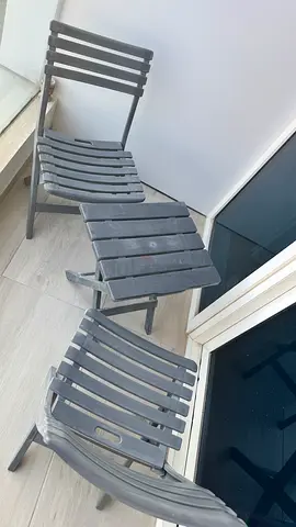 Foldable Outdoor Side Table / Stool - Grey, Good Condition