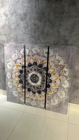 Hand-painted Mandala Triptych Wall Art (3-panel decorative painting) - each 30x90cm