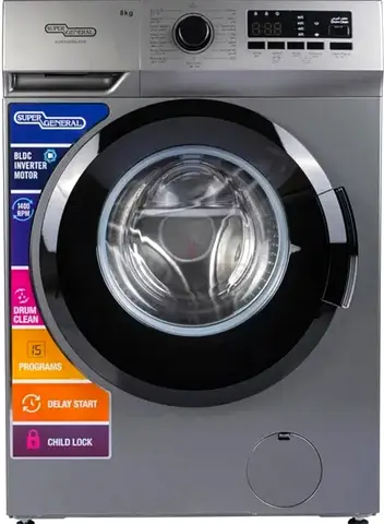 Super General 8kg Front Load New Washing Machine - Silver, Inverter Motor (4 months used)