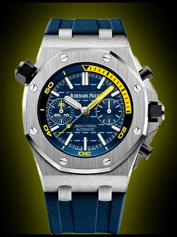 Audemars Piguet Royal Oak Offshore style mens automatic chronograph watch (blue strap)