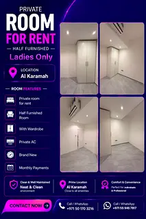Brand New Shared Room for Ladies | Own AC | Al Karama