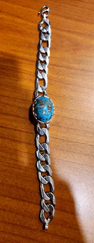 Silver Chain 925 Bracelet with Otignal Turquoise Stone