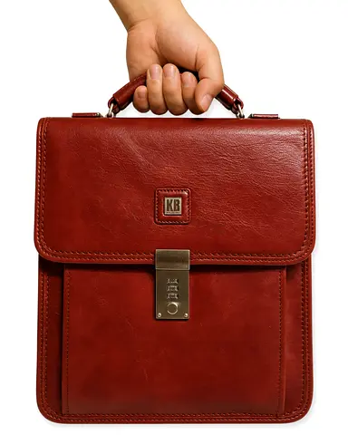 Brown Leather Briefcase / Small Handbag - Exellent Condition