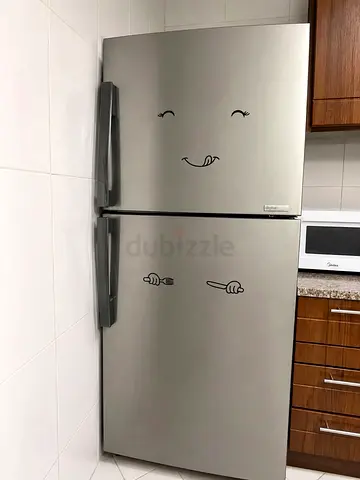 Silver Top-Freezer Refrigerator - Good Condition, 2 Doors
