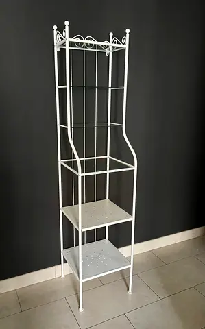 White Metal Shelve with Glass