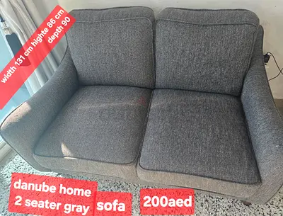 Danube Home 2 Seater Gray Sofa