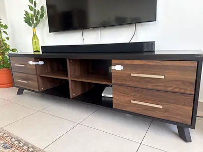 Moving Out Fire Sale! Wide Low TV Entertainment Unit with storage. In excellent condition!