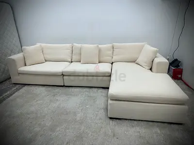 Amazing condition marina home beige color lshape sofa
