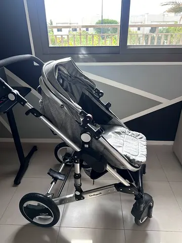 Lightweight grey pram stroller in good condition