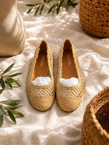 Prada Crochet Ballet Flats – Size 38.5