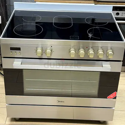 Midea Stainless Steel Electric Cooker with Ceramic Hob and Oven - Good Condition