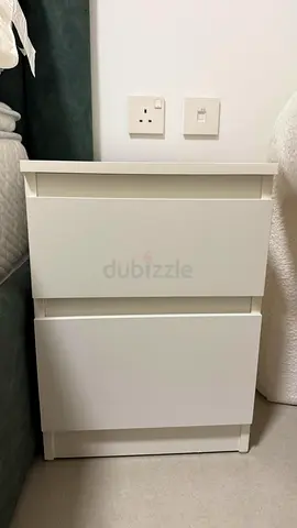 2pcs Modern White 2-Drawer Nightstand