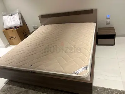 Modern Wooden Bed Set with King Koil Mattress and Nightstand from chattels and more  bed sides free