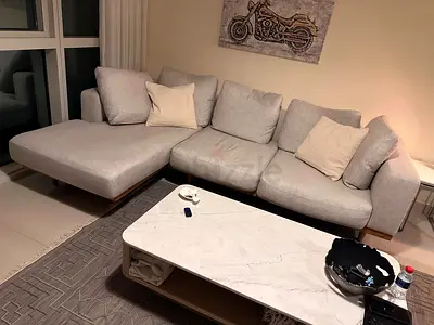 Feather 🪶 filled West Elm New Port L Shape Sofa