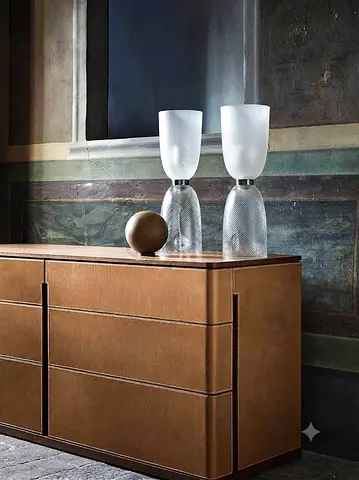 Paid of glass table lamps from Poltrona Frau