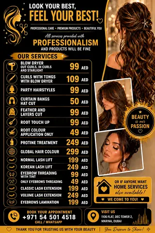 Hair services and Eyelash technician