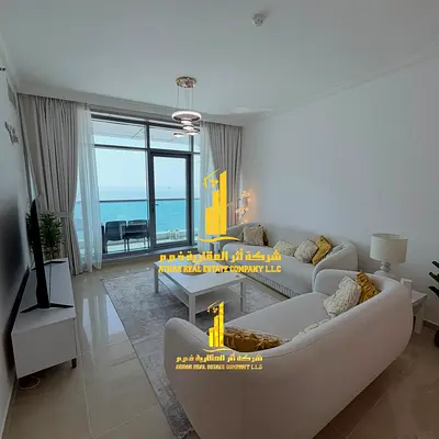 Luxury two-bedroom apartment with a sea view in Ajman - Corniche - Residence Towers - furnished, available for monthly rent