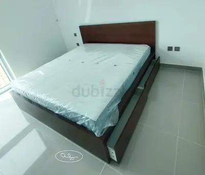 IKEA malam king size bed with IKEA mattress 180×200cm and 2 storage drawers underneath