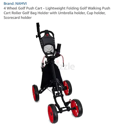 4 wheel Gold push cart one click expand and collapse function