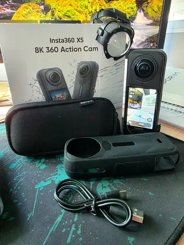 Insta360 X3/X5 360 Action Camera with Case and Charging Dock - Excellent Condition