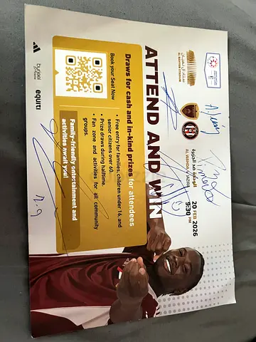 Signed Match Ticket by benteke, Gastón Suárez, ruben canedo, lucas pimenta and more for Al Wahda