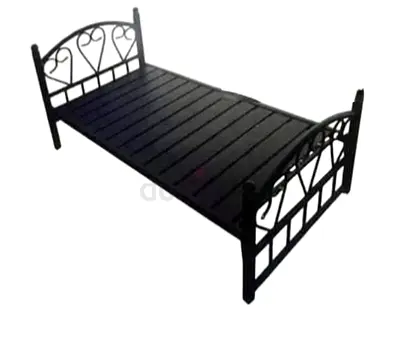 Black heavy duty single bed