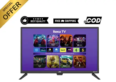 JVC 55 Inch 4K Ultra HD HDR LED Roku Smart TV 55CR530