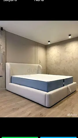 Modern upholstered king-size bed with mattress -