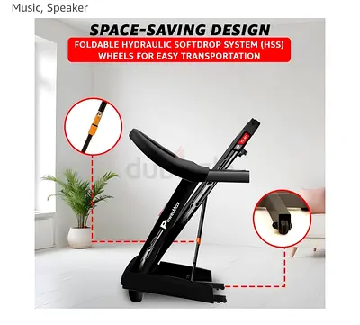 PowerMax Foldable Treadmill with Hydraulic Softdrop System tradmil used 2 or 3 times
