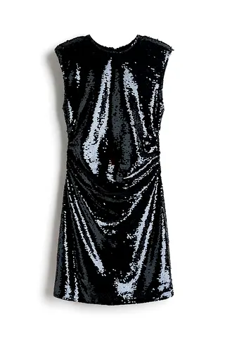 Black Sequin Sleeveless Party Dress - Size M