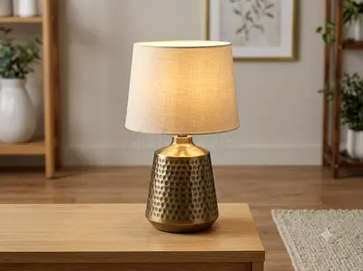 Hammered Brass Table Lamp