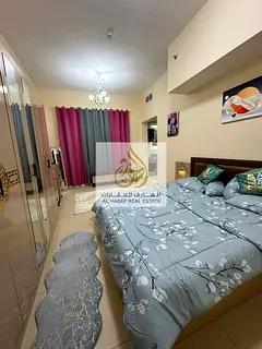 Monthly rent in Ajman, Jasmine Towers, opposite City Centre. Furnished studio apartment with new fur