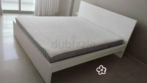 IKEA Malam king size bed frame with IKEA mattress 180×200cm