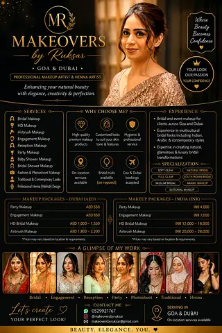 Makeup artist in Dubai / Sharjah / Abu Dhabi / Ajman