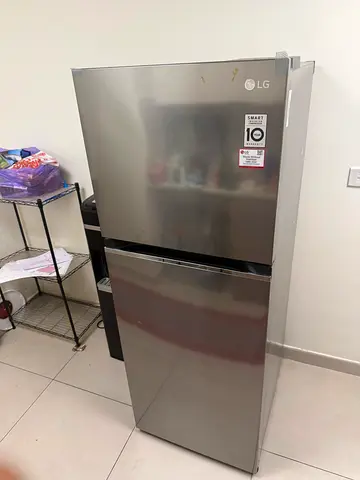 LG Stainless Steel Refrigerator - Bottom Freezer, Good Condition