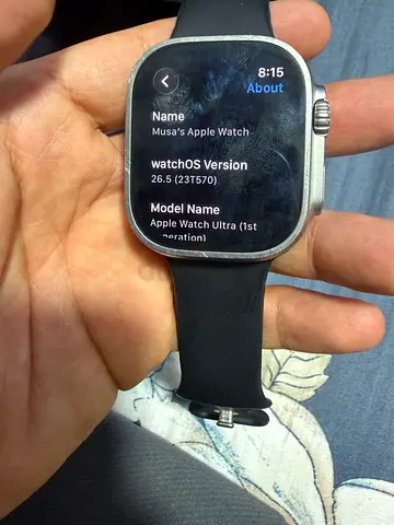 Apple Watch Ultra-style smartwatch (Series unknown) with black sport band