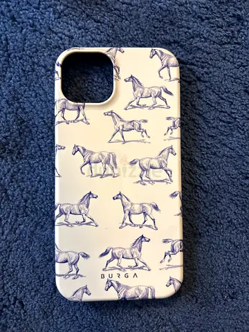 iPhone 15pro protective case with horse print from burga (white) - good condition