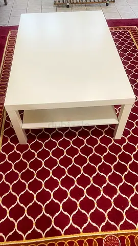 IKEA Simple white square coffee table with lower shelf
